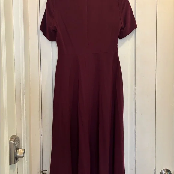 Burgundy Lively Ghosts Overlook A-Line Midi Dress - Picture 6 of 13